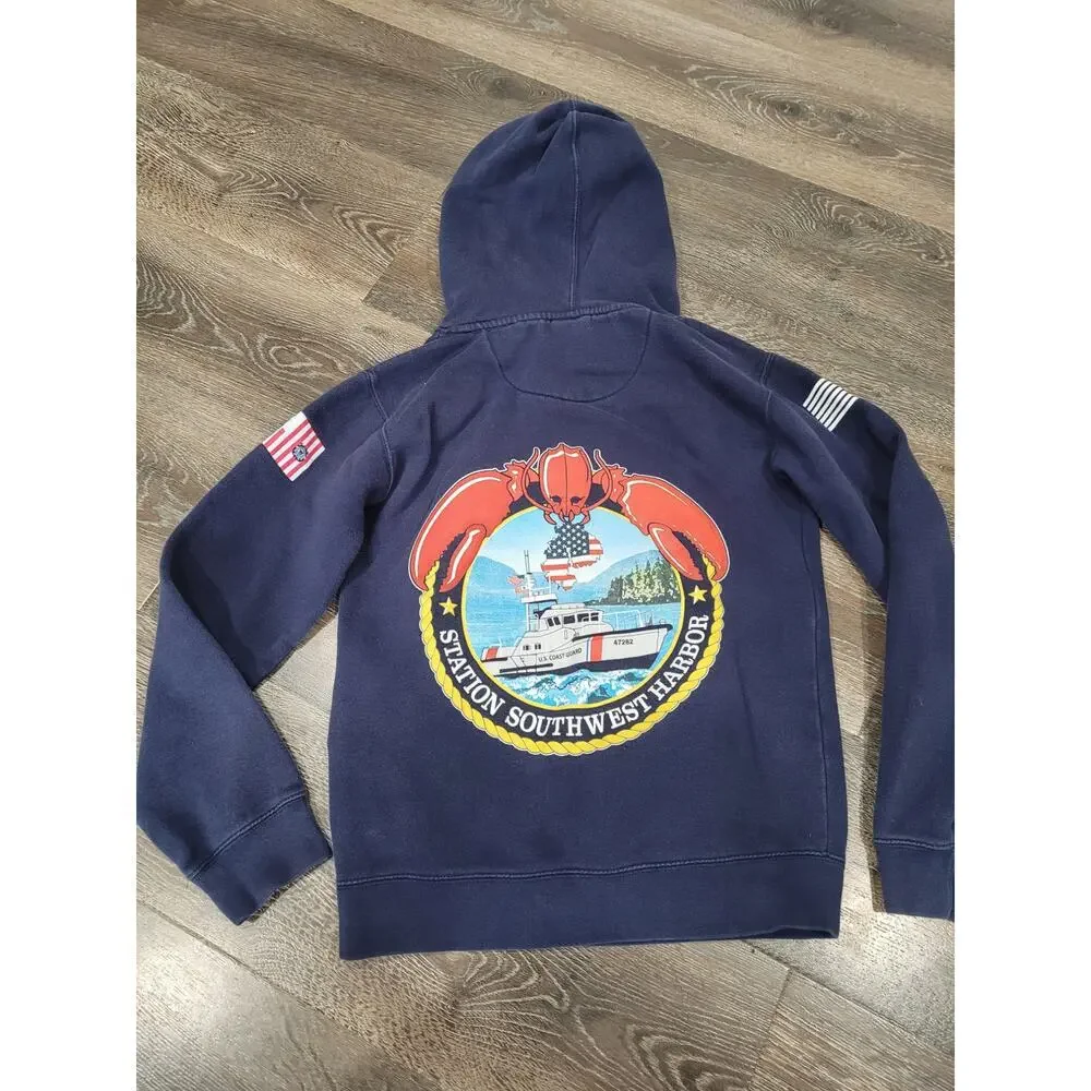 Kids Station‎ SW Harbor Lobster Blue Hooded Sweatshirt size Small #10